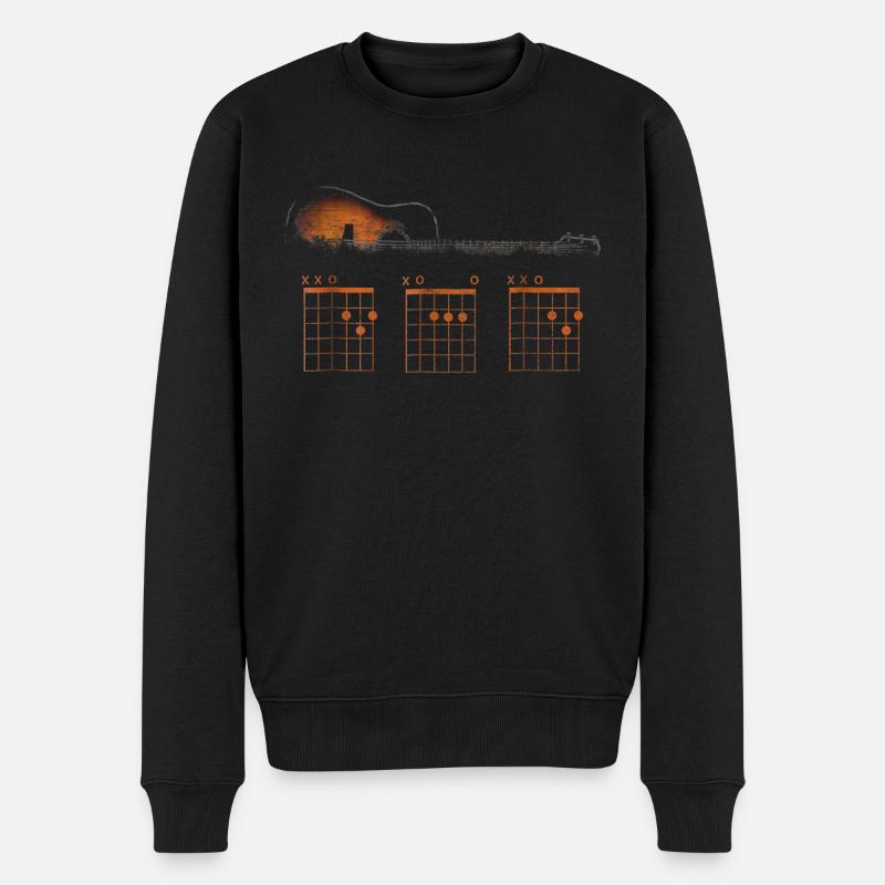 Funny Guitar Dad Chord Shirt Father s Day Gift - Männer Premium Bio Pullover - Schwarz