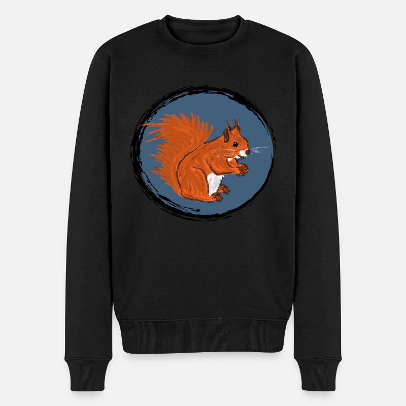 Écureuil rouge / European Red Squirrel VIII - Pull Premium bio Homme - noir