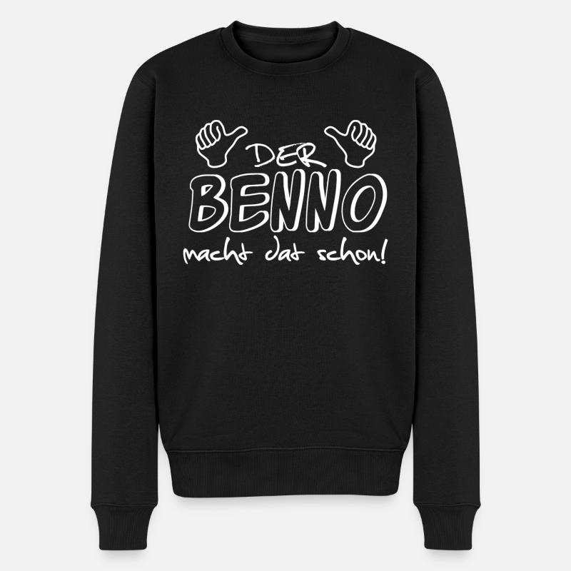 benno - Männer Premium Bio Pullover - Schwarz
