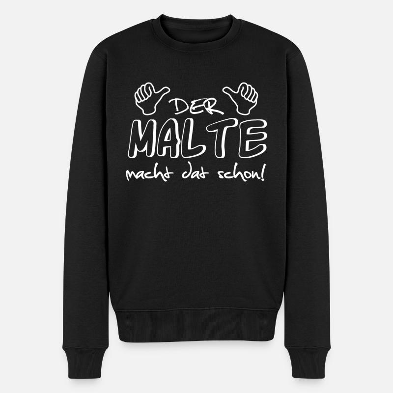 malte - Männer Premium Bio Pullover - Schwarz