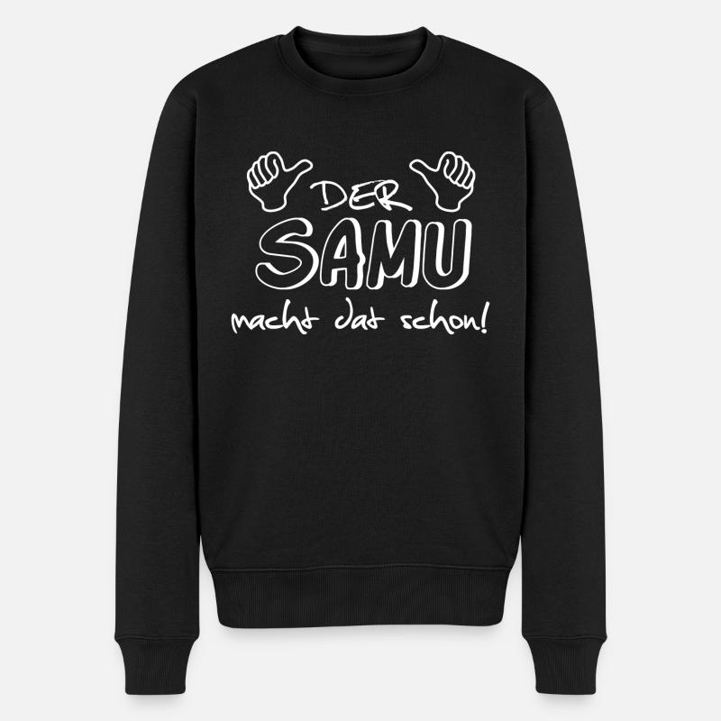 samu - Männer Premium Bio Pullover - Schwarz