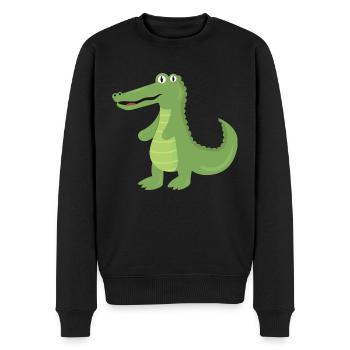 Alligator - Männer Premium Bio Pullover - Schwarz - Vorne - Nico (187cm)