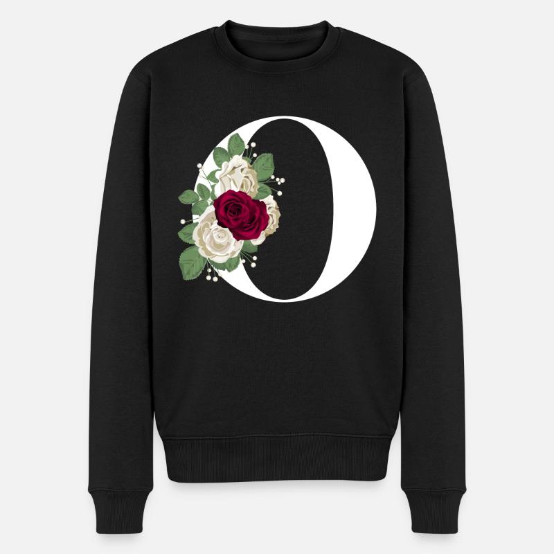 lettre o fleuris - Pull Premium bio Homme - noir