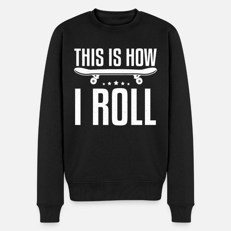 Skateboard Sport Geburtstag Weihnachten Geschenk - Männer Premium Bio Pullover - Schwarz