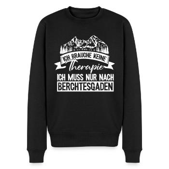 Berchtesgaden keine Therapie Watzmann Wandern - Männer Premium Bio Pullover - Schwarz - Vorne - Nico (187cm)