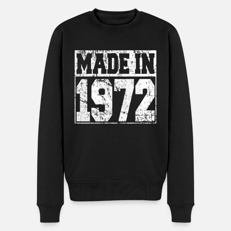 Hergestellt 1972 - Männer Premium Bio Pullover - Schwarz