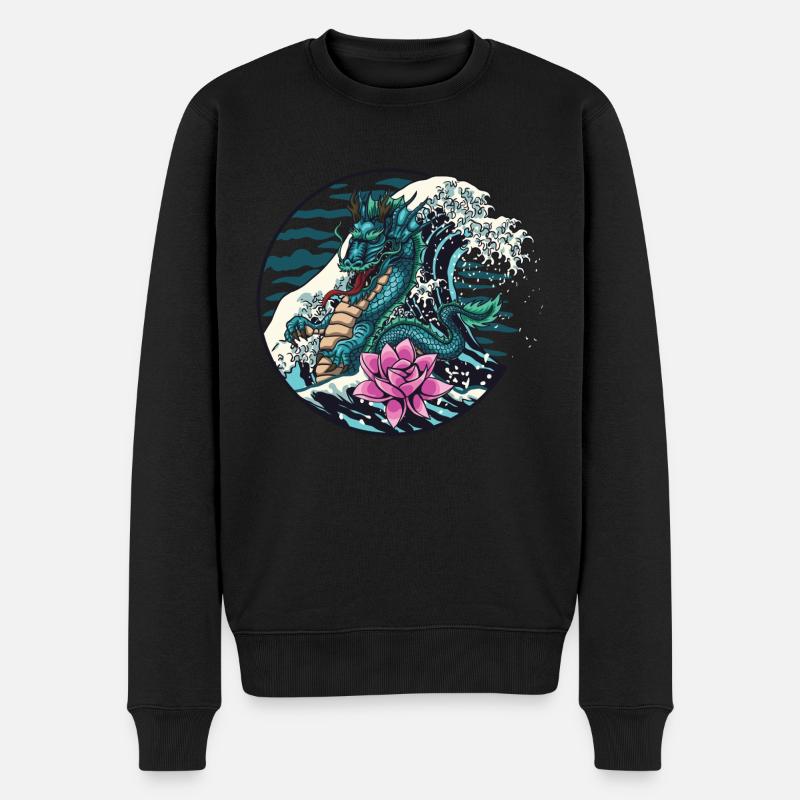 dragon d’eau - Pull Premium bio Homme - noir