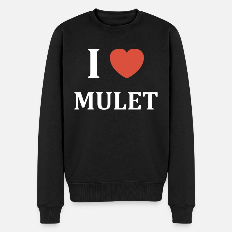 i love mulet - Pull Premium bio Homme - noir