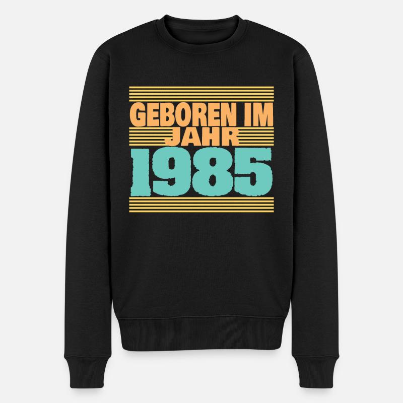 1985 - Männer Premium Bio Pullover - Schwarz