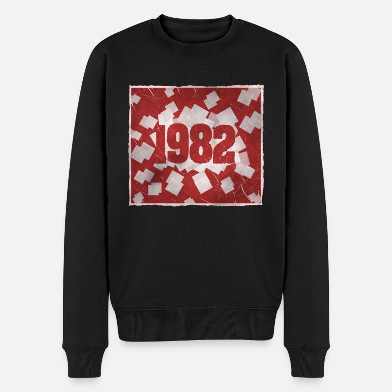 Geboren 1982 - Männer Premium Bio Pullover - Schwarz