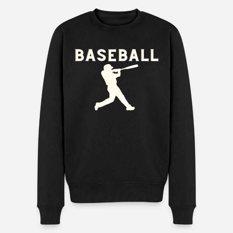 Baseball - Männer Premium Bio Pullover - Schwarz