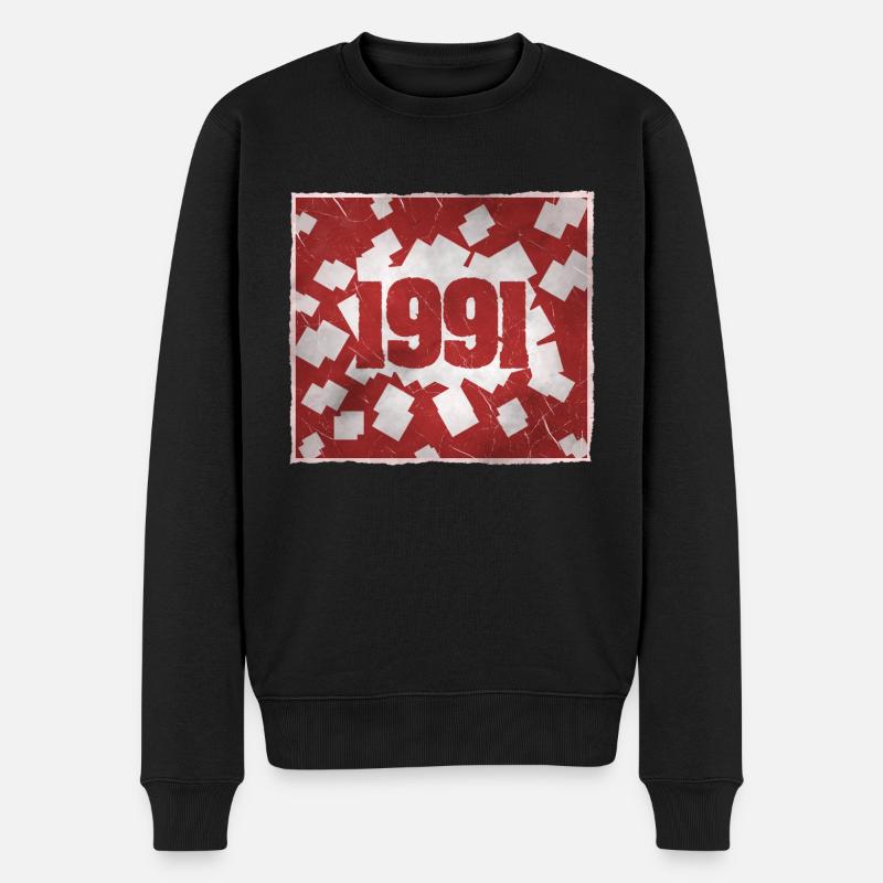 Geboren 1991 - Männer Premium Bio Pullover - Schwarz