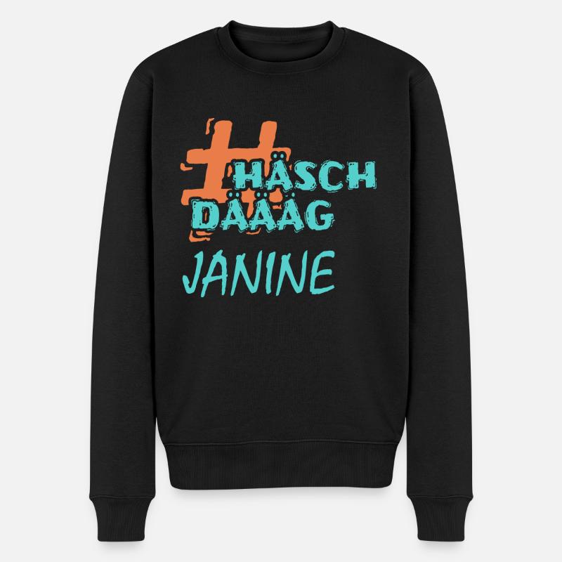 Janine - Männer Premium Bio Pullover - Schwarz