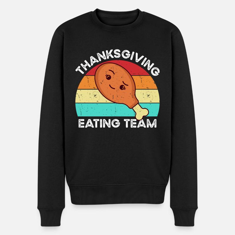 Thanksgiving-Essteam - Männer Premium Bio Pullover - Schwarz