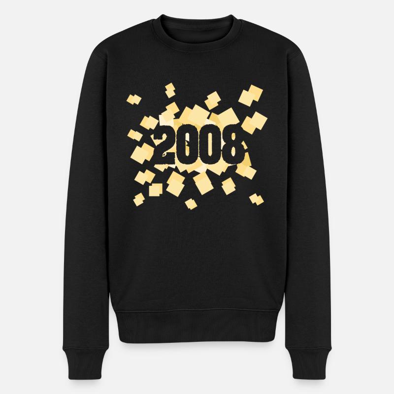 Geboren 2008 - Männer Premium Bio Pullover - Schwarz