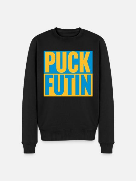 puck futin logo design - Men's Premium Organic Jumper - black