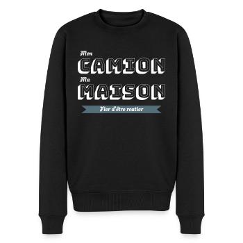 Mon camion, ma maison - Pull Premium bio Homme - noir - Devant - Nico (187cm)