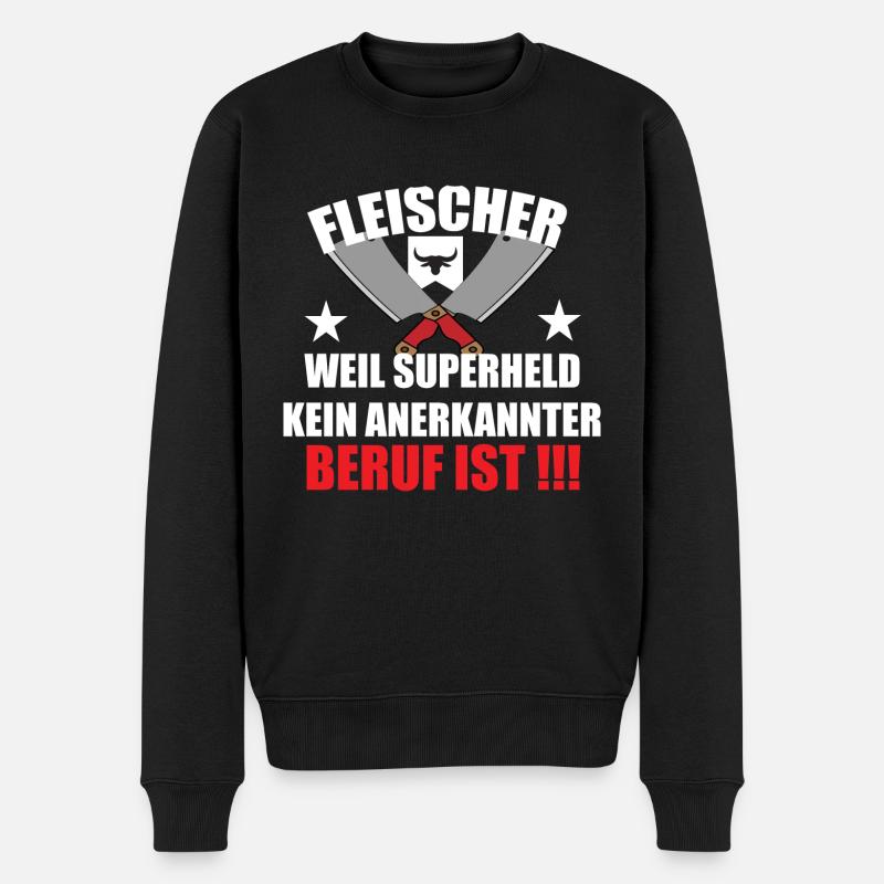 Fleischer Metzger Zerleger Schlachter - Männer Premium Bio Pullover - Schwarz