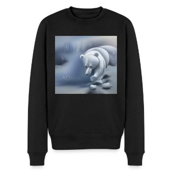 Eisbär im Schnee Malerei - Männer Premium Bio Pullover - Schwarz - Vorne - Nico (187cm)