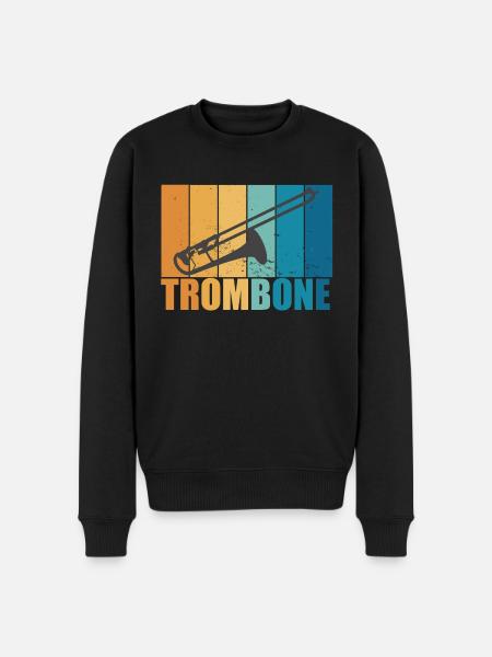 Trombone Vintage Musician Instrument Gift - Men's Premium Organic Jumper - black