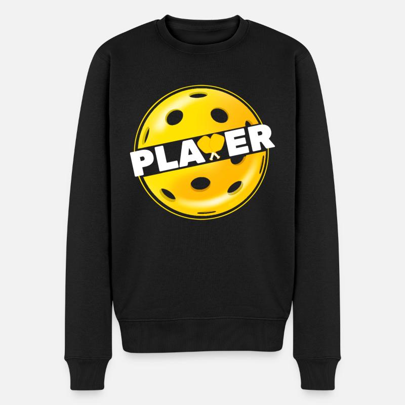 Pickleball-Spieler - Männer Premium Bio Pullover - Schwarz
