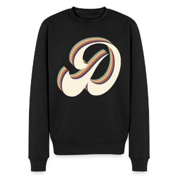 Buchstabe D - Männer Premium Bio Pullover - Schwarz - Vorne - Nico (187cm)