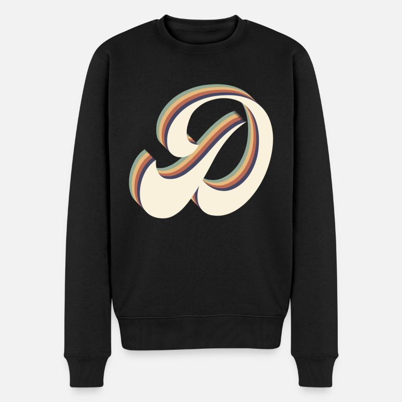 Buchstabe D - Männer Premium Bio Pullover - Schwarz