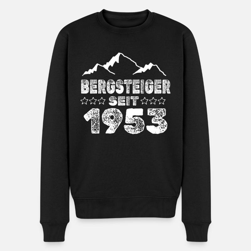 geboren 1953 - Männer Premium Bio Pullover - Schwarz
