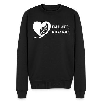 Eat plants not animals Shirt - Männer Premium Bio Pullover - Schwarz - Vorne - Nico (187cm)