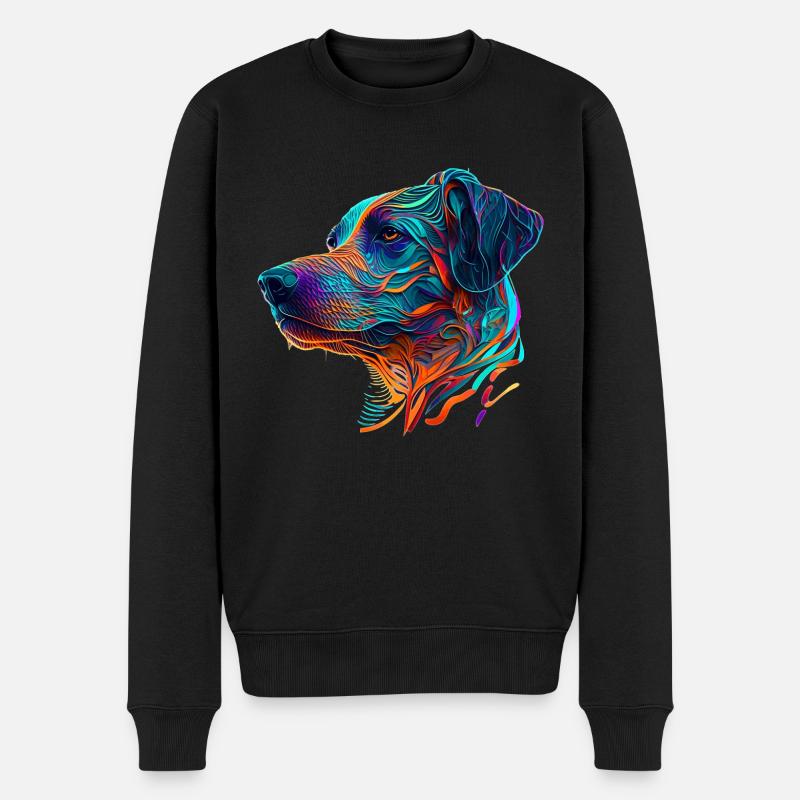 Rhodesian Ridgeback Hunderasse als Hundekopf - Männer Premium Bio Pullover - Schwarz