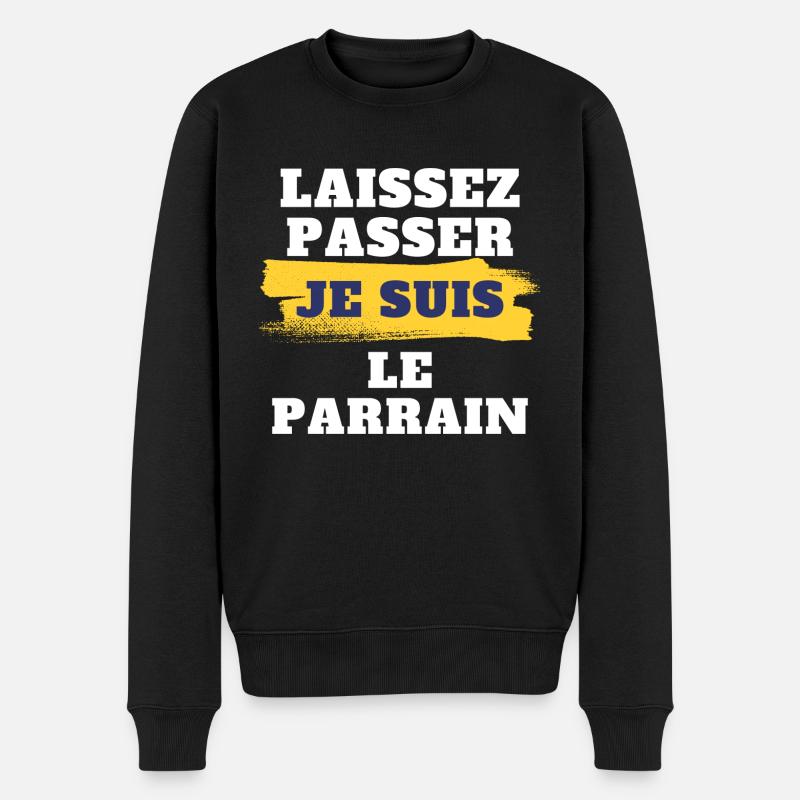 Laissez passer je suis le parrain - Pull Premium bio Homme - noir