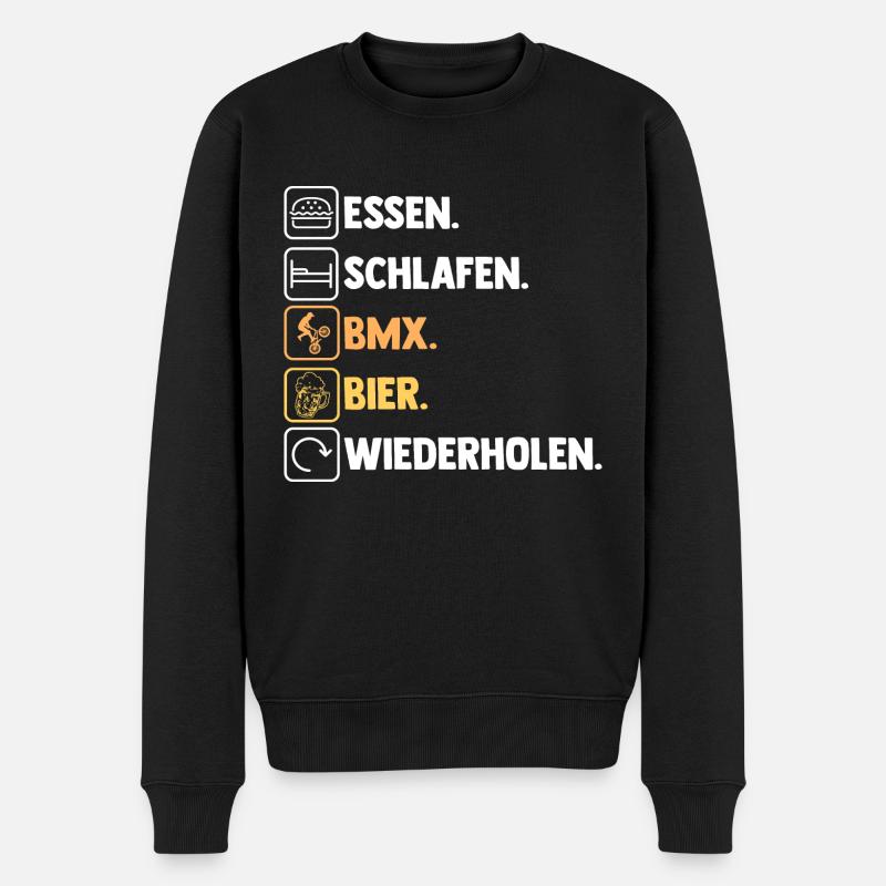 Fahrrad Bier BMX - Männer Premium Bio Pullover - Schwarz