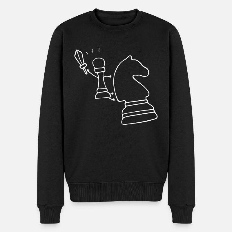 Chevalier de pion d’échecs - Pull Premium bio Homme - noir