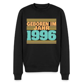 Jahr 1996 - Männer Premium Bio Pullover - Schwarz - Vorne - Nico (187cm)