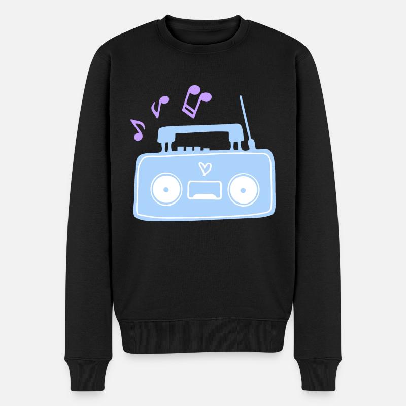 Radiomusik - Männer Premium Bio Pullover - Schwarz