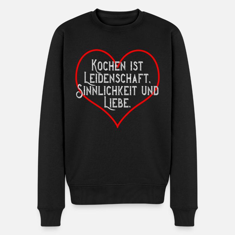 Kochen ist ... - Männer Premium Bio Pullover - Schwarz