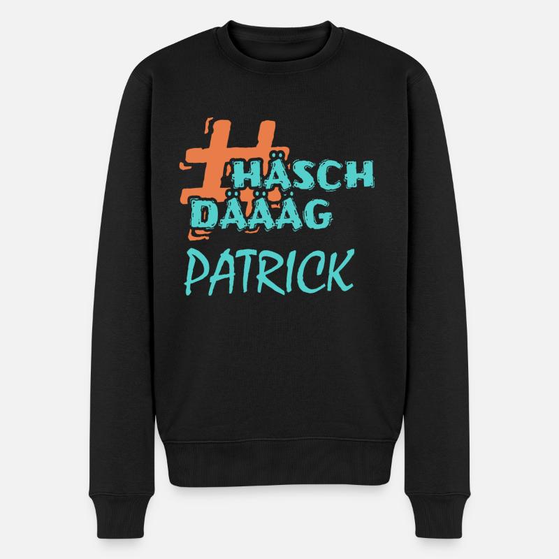 Geschenkidee Patrick - Männer Premium Bio Pullover - Schwarz
