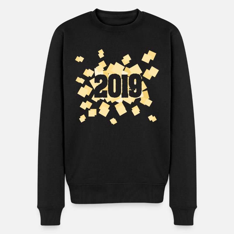 Jahr 2019 - Männer Premium Bio Pullover - Schwarz