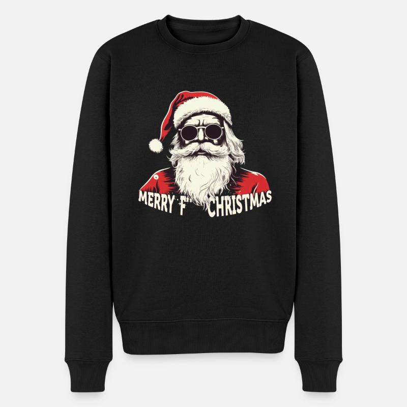 Weihnachtsmann - Männer Premium Bio Pullover - Schwarz