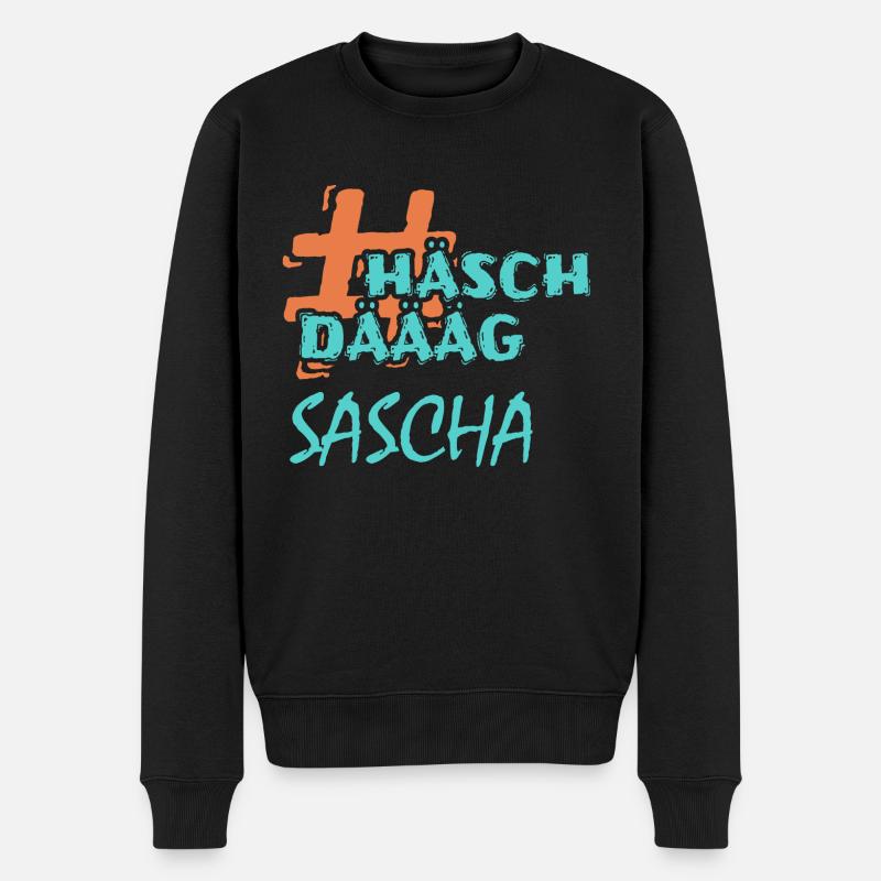 Sascha Sascha - Männer Premium Bio Pullover - Schwarz