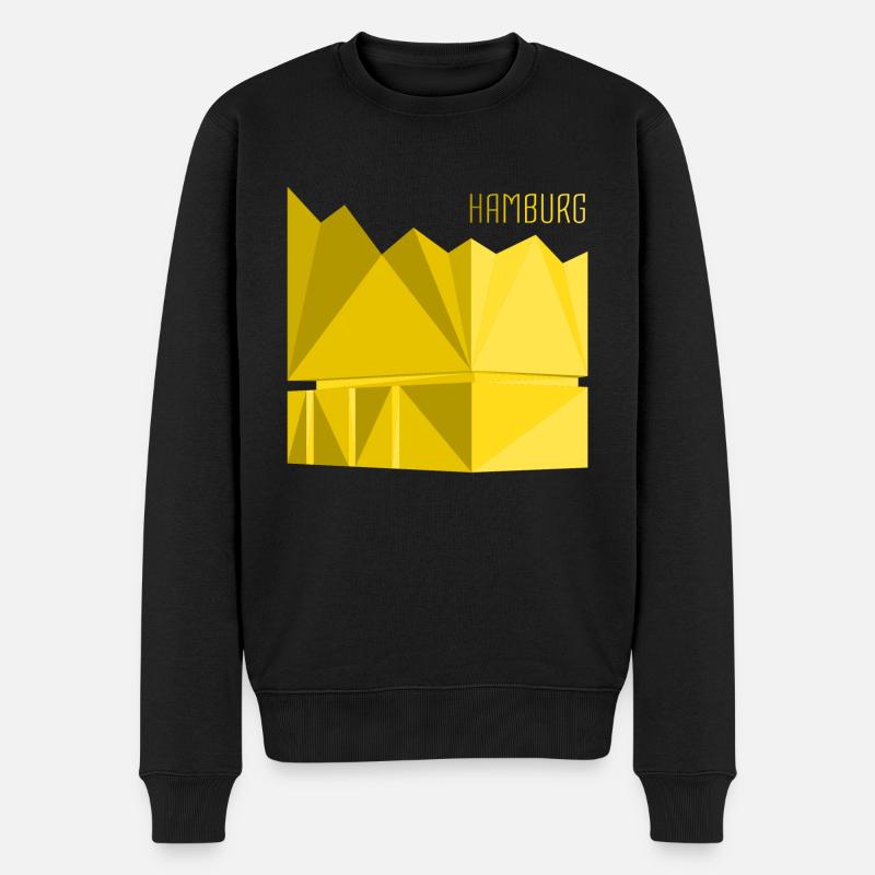 Hamburg - Männer Premium Bio Pullover - Schwarz