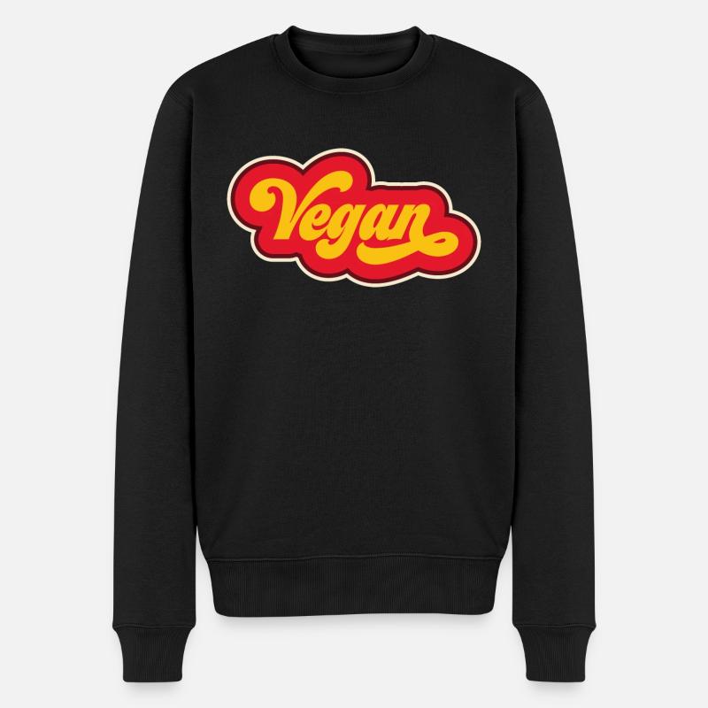 Vegan - Männer Premium Bio Pullover - Schwarz