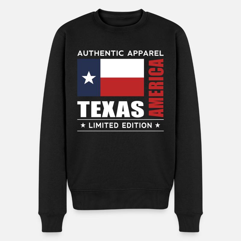 Texas - Männer Premium Bio Pullover - Schwarz