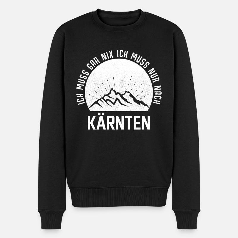 Ich muss nur nach Kärnten Berge Österreich - Männer Premium Bio Pullover - Schwarz