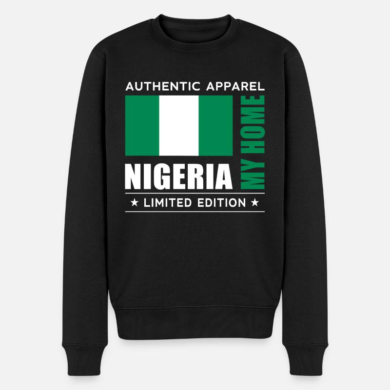 Nigeria - Männer Premium Bio Pullover - Schwarz