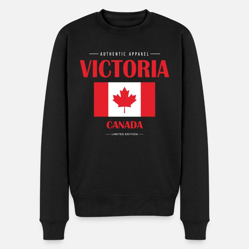 Victoria - Männer Premium Bio Pullover - Schwarz