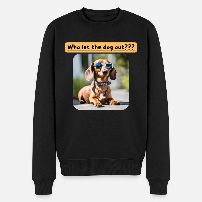 Teckel, Qui a laissé sortir le chien - Pull Premium bio Homme - noir