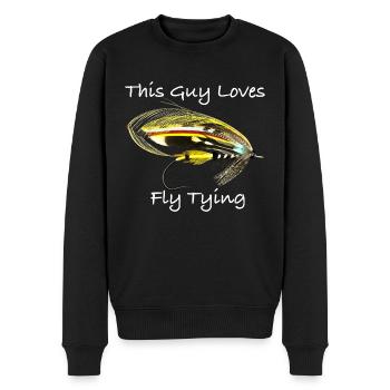 This Guy Loves Fly Tying Jock Scott - Men's Premium Organic Jumper - black - Front - Nico (187cm)