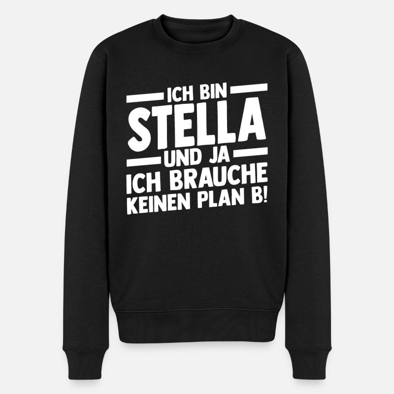 Vorname Stella - Männer Premium Bio Pullover - Schwarz