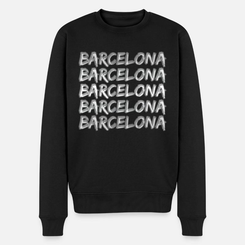 Barcelona als Reise - Männer Premium Bio Pullover - Schwarz